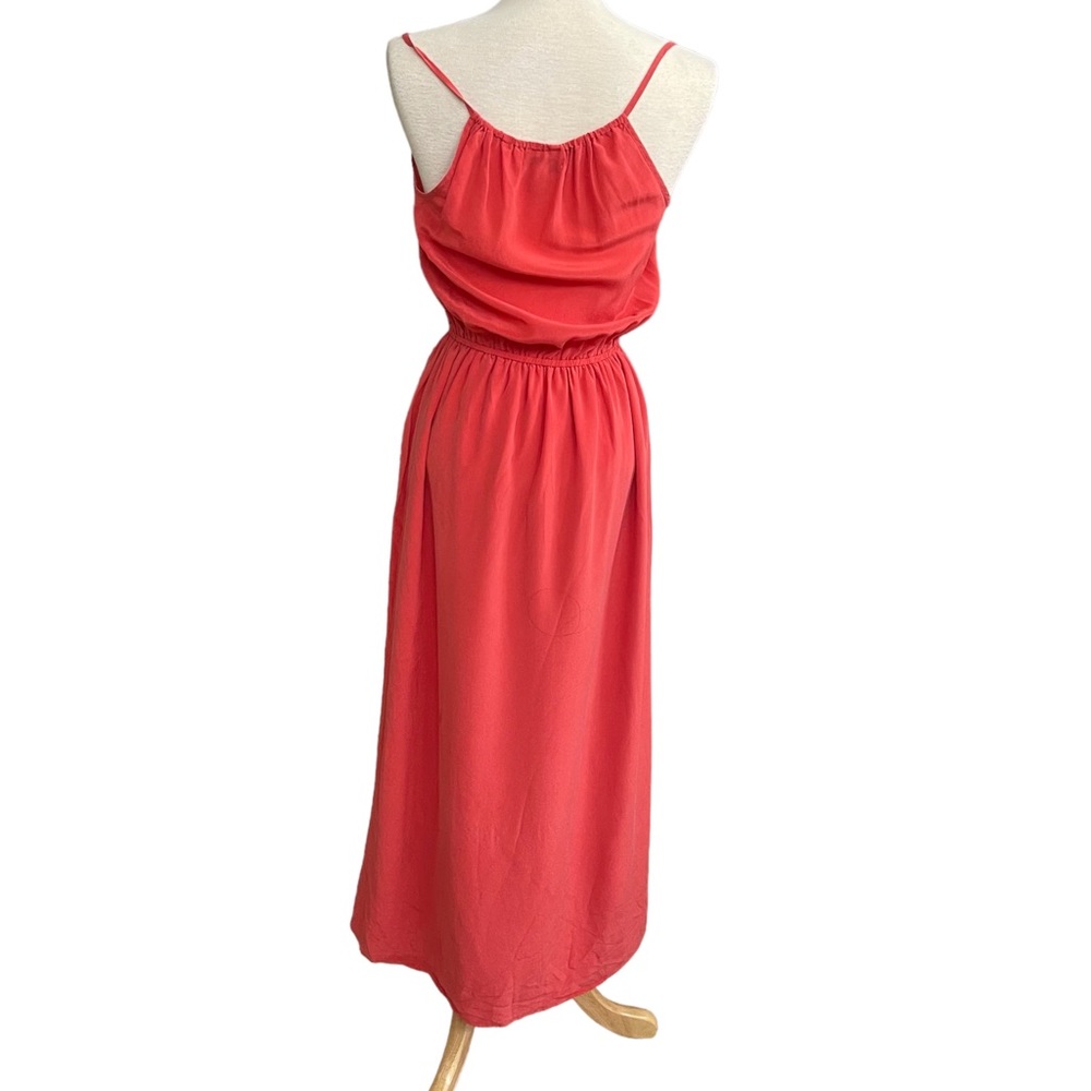 J Crew Coral Peach Silk Chiffon Maxi Gown in Coral, Women's Size 2 Petite - Picture 2 of 13